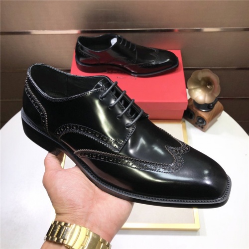 Replica Salvatore Ferragamo Leather Shoes For Men #880801 $96.00 USD for Wholesale