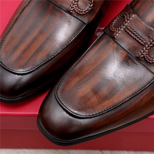 Replica Salvatore Ferragamo Leather Shoes For Men #880803 $85.00 USD for Wholesale
