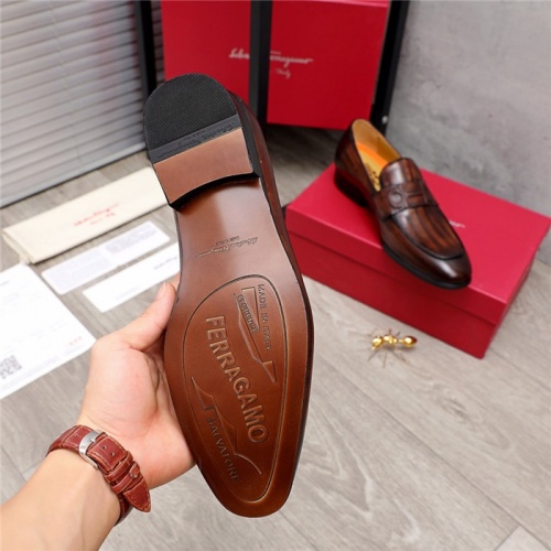 Replica Salvatore Ferragamo Leather Shoes For Men #880803 $85.00 USD for Wholesale
