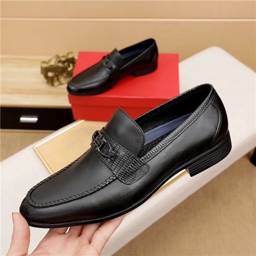 Replica Salvatore Ferragamo Leather Shoes For Men #881258 $82.00 USD for Wholesale