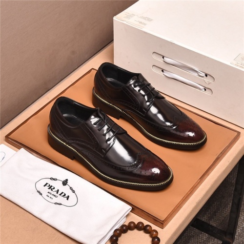 Prada Leather Shoes For Men #881355 $85.00 USD, Wholesale Replica Prada Leather Shoes