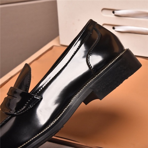 Replica Prada Leather Shoes For Men #881356 $85.00 USD for Wholesale