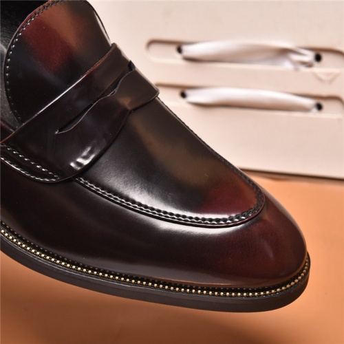 Replica Prada Leather Shoes For Men #881357 $85.00 USD for Wholesale