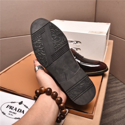 Replica Prada Leather Shoes For Men #881357 $85.00 USD for Wholesale