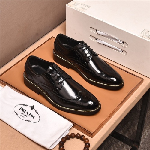 Prada Leather Shoes For Men #881358 $85.00 USD, Wholesale Replica Prada Leather Shoes