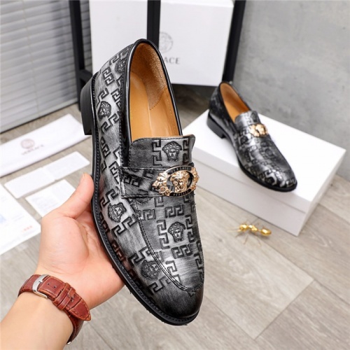 Replica Versace Leather Shoes For Men #881407 $80.00 USD for Wholesale
