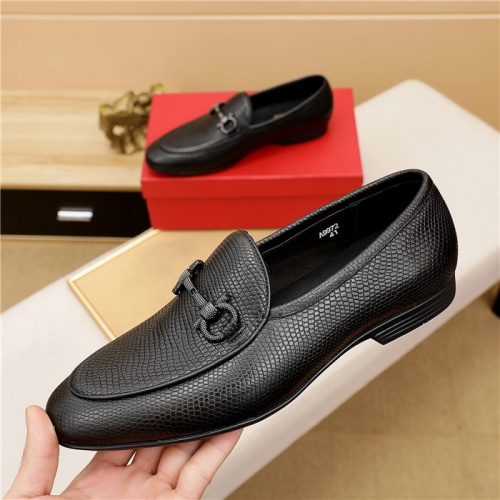 Replica Salvatore Ferragamo Leather Shoes For Men #882585 $80.00 USD for Wholesale