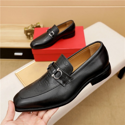 Replica Salvatore Ferragamo Leather Shoes For Men #882587 $82.00 USD for Wholesale