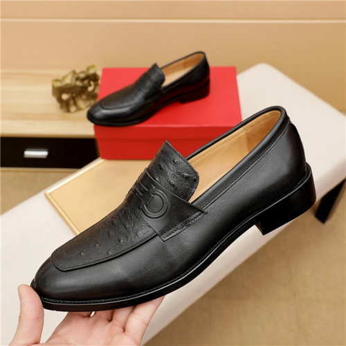 Replica Salvatore Ferragamo Leather Shoes For Men #882592 $82.00 USD for Wholesale