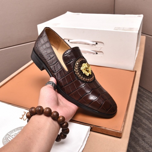 Replica Versace Leather Shoes For Men #882923 $98.00 USD for Wholesale