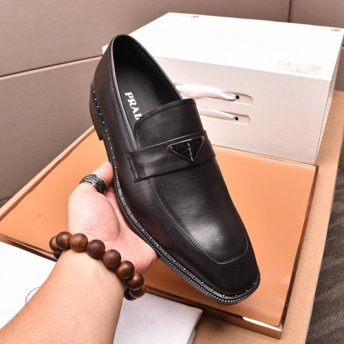 Replica Prada Leather Shoes For Men #882926 $100.00 USD for Wholesale