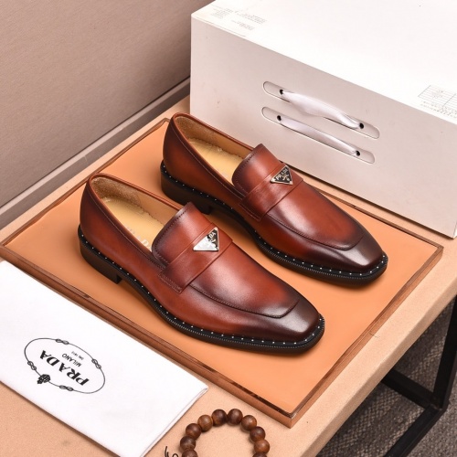 Prada Leather Shoes For Men #882927 $100.00 USD, Wholesale Replica Prada Leather Shoes
