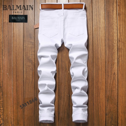Replica Balmain Jeans For Men #883089 $48.00 USD for Wholesale