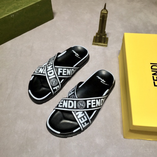 Replica Fendi Slippers For Men #883313 $60.00 USD for Wholesale