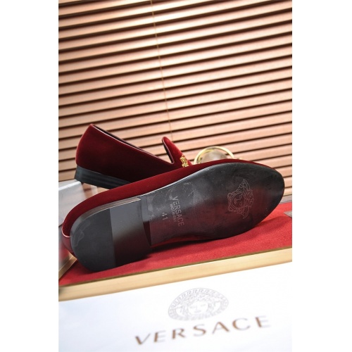 Replica Versace Leather Shoes For Men #883376 $85.00 USD for Wholesale