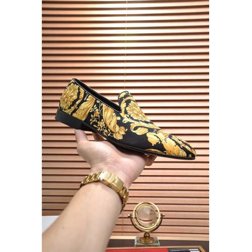 Replica Versace Leather Shoes For Men #883377 $85.00 USD for Wholesale