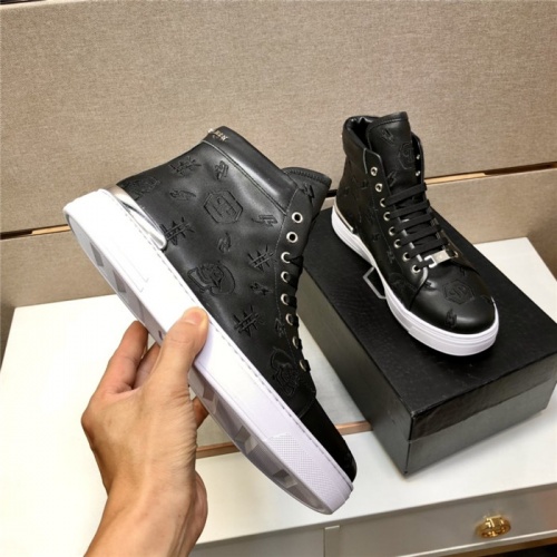 Replica Philipp Plein PP High Tops Shoes For Men #884023 $96.00 USD for Wholesale