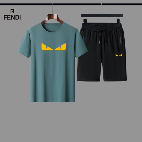 Fendi Tracksuits Short Sleeved For Men #884512 $56.00 USD, Wholesale Replica Fendi Tracksuits
