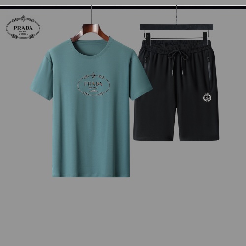 Prada Tracksuits Short Sleeved For Men #884598 $56.00 USD, Wholesale Replica Prada Tracksuits