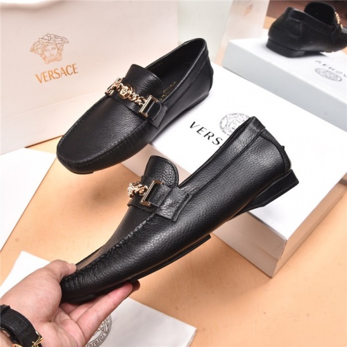 Replica Versace Leather Shoes For Men #884699 $80.00 USD for Wholesale