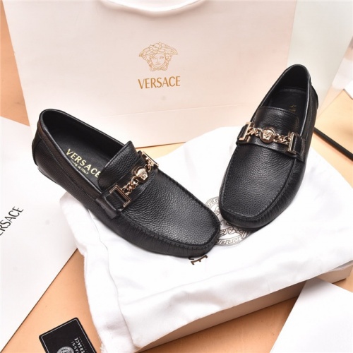 Replica Versace Leather Shoes For Men #884699 $80.00 USD for Wholesale