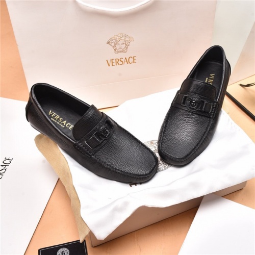 Replica Versace Leather Shoes For Men #884700 $80.00 USD for Wholesale