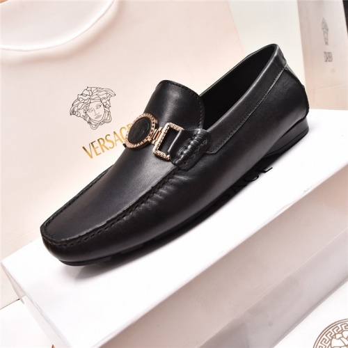 Replica Versace Leather Shoes For Men #884701 $80.00 USD for Wholesale