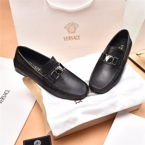 Replica Versace Leather Shoes For Men #884702 $80.00 USD for Wholesale