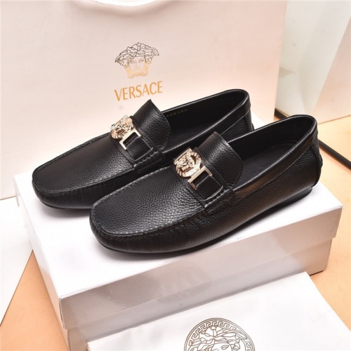 Versace Leather Shoes For Men #884703 $80.00 USD, Wholesale Replica Versace Leather Shoes