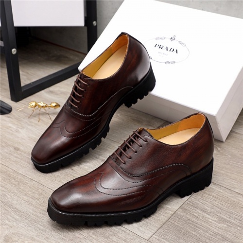 Prada Leather Shoes For Men #885081 $88.00 USD, Wholesale Replica Prada Leather Shoes