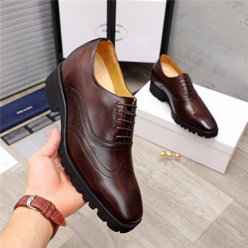 Replica Prada Leather Shoes For Men #885081 $88.00 USD for Wholesale