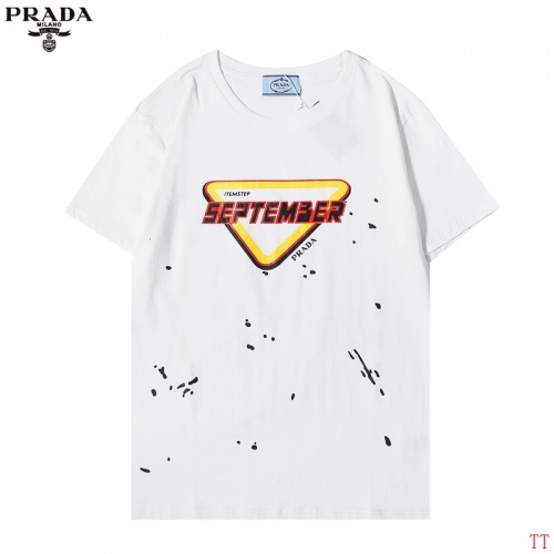 Prada T-Shirts Short Sleeved For Men #885355 $27.00 USD, Wholesale Replica Prada T-Shirts