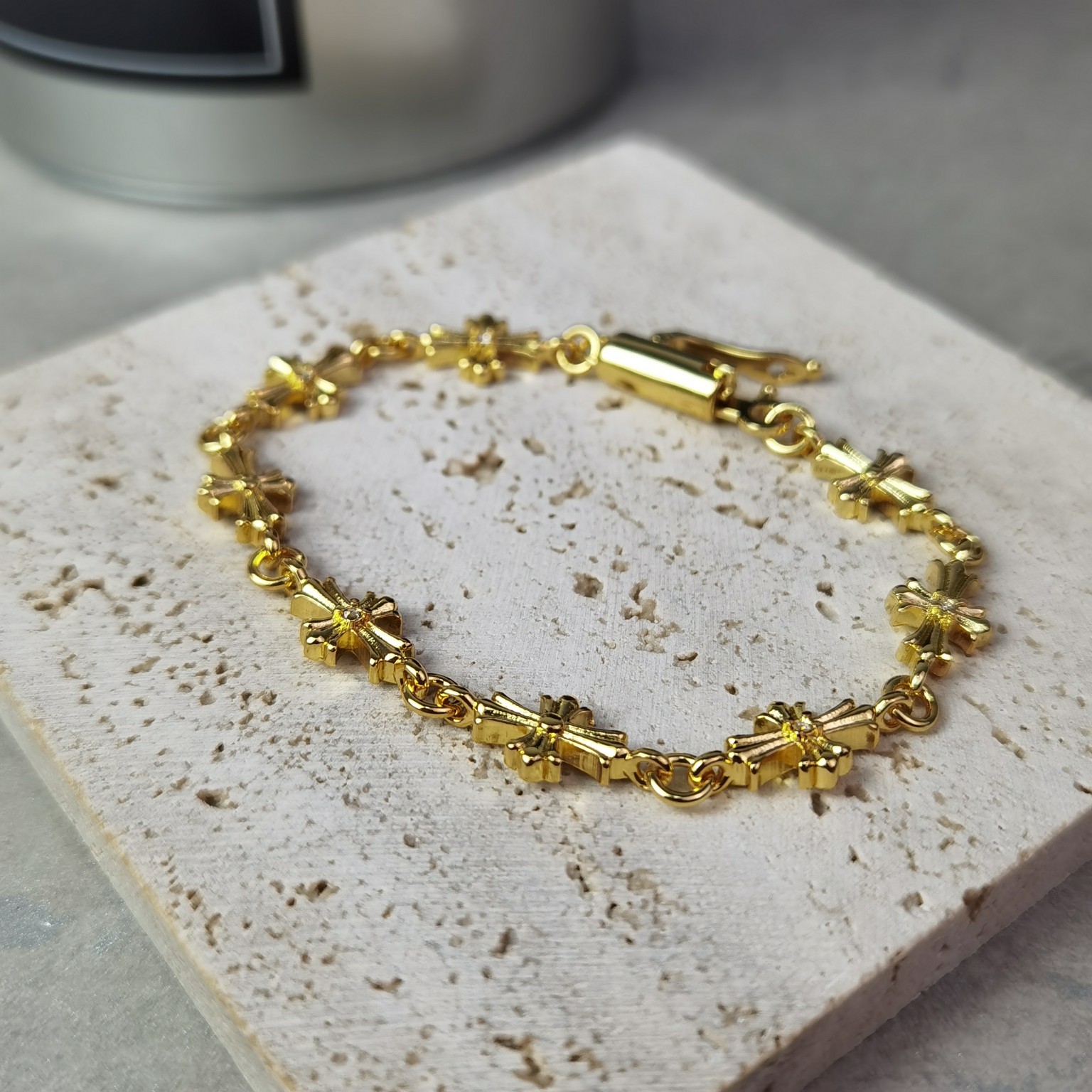 chrome hearts 22k gold bracelet