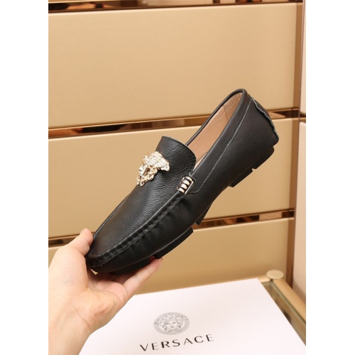 Replica Versace Leather Shoes For Men #886408 $85.00 USD for Wholesale