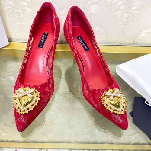 Replica Dolce & Gabbana D&G High-Heeled Shoes For Women #887605 $80.00 USD for Wholesale
