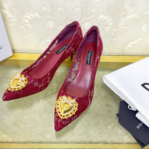 Replica Dolce & Gabbana D&G High-Heeled Shoes For Women #887606 $80.00 USD for Wholesale