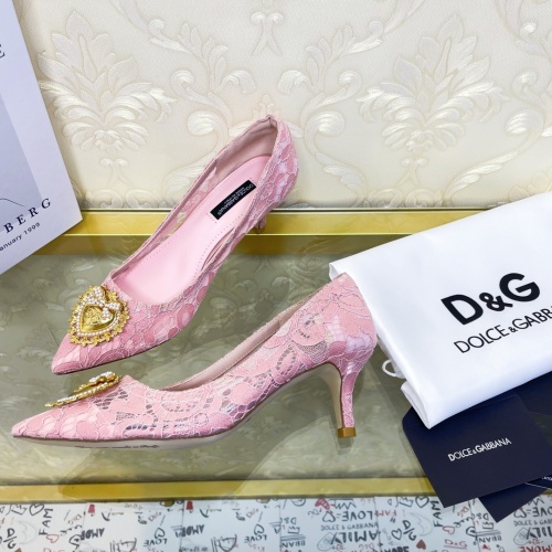 Replica Dolce & Gabbana D&G High-Heeled Shoes For Women #887608 $80.00 USD for Wholesale