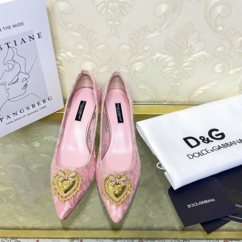 Replica Dolce & Gabbana D&G High-Heeled Shoes For Women #887608 $80.00 USD for Wholesale