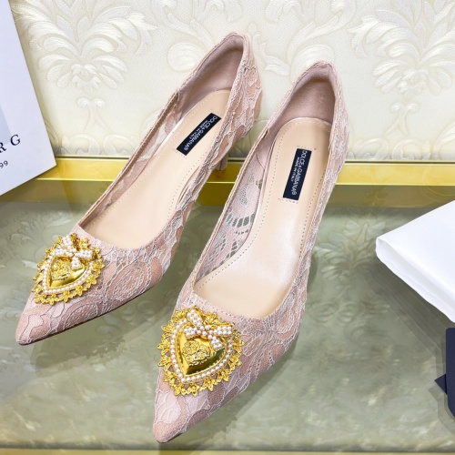 Replica Dolce & Gabbana D&G High-Heeled Shoes For Women #887610 $80.00 USD for Wholesale