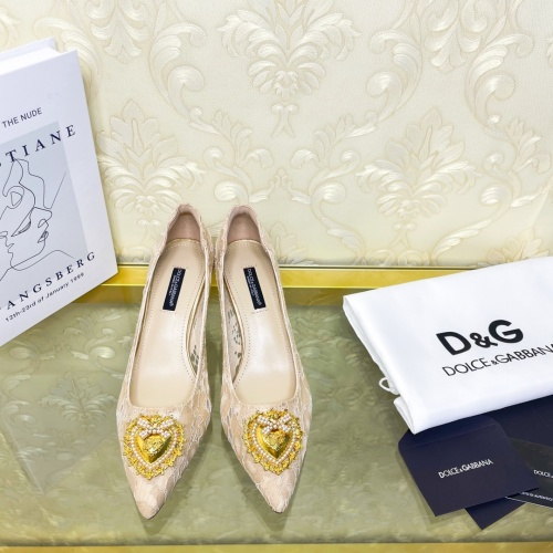 Replica Dolce & Gabbana D&G High-Heeled Shoes For Women #887611 $80.00 USD for Wholesale