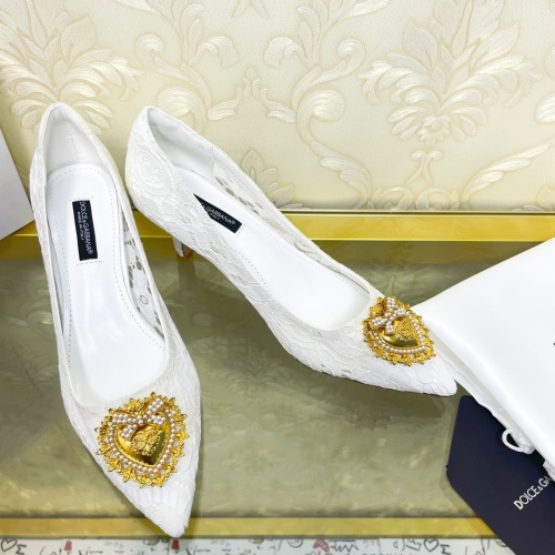 Replica Dolce & Gabbana D&G High-Heeled Shoes For Women #887612 $80.00 USD for Wholesale