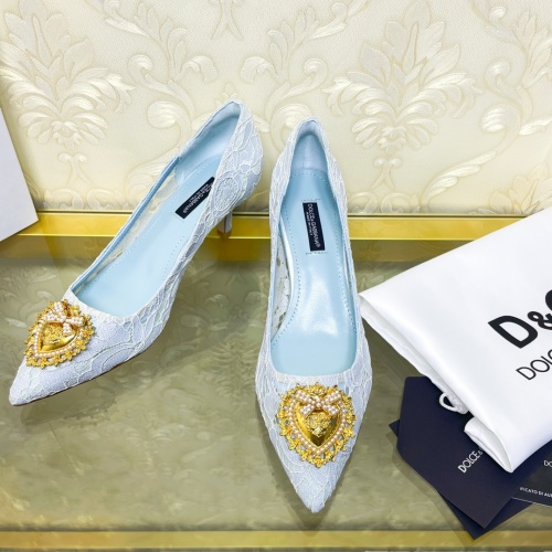 Replica Dolce & Gabbana D&G High-Heeled Shoes For Women #887613 $80.00 USD for Wholesale