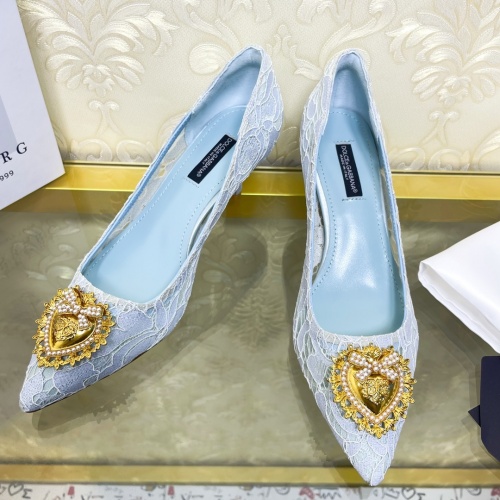 Replica Dolce & Gabbana D&G High-Heeled Shoes For Women #887613 $80.00 USD for Wholesale