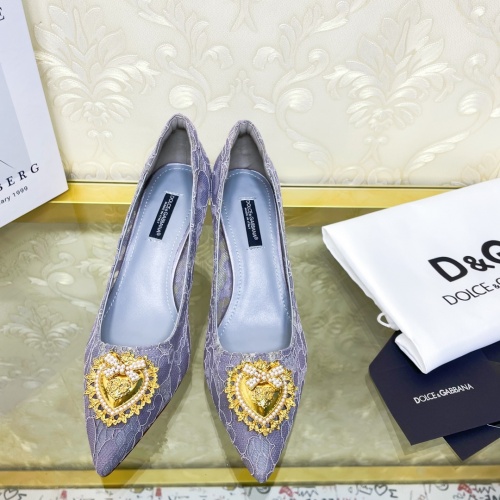 Replica Dolce & Gabbana D&G High-Heeled Shoes For Women #887614 $80.00 USD for Wholesale