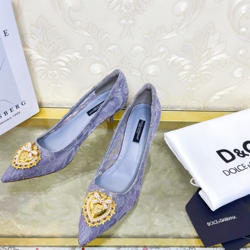 Replica Dolce & Gabbana D&G High-Heeled Shoes For Women #887614 $80.00 USD for Wholesale