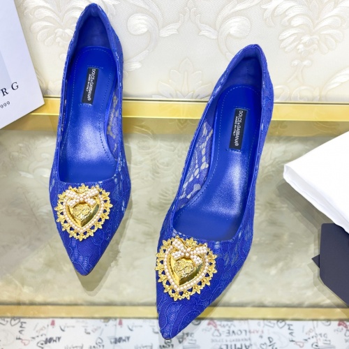 Replica Dolce & Gabbana D&G High-Heeled Shoes For Women #887616 $80.00 USD for Wholesale