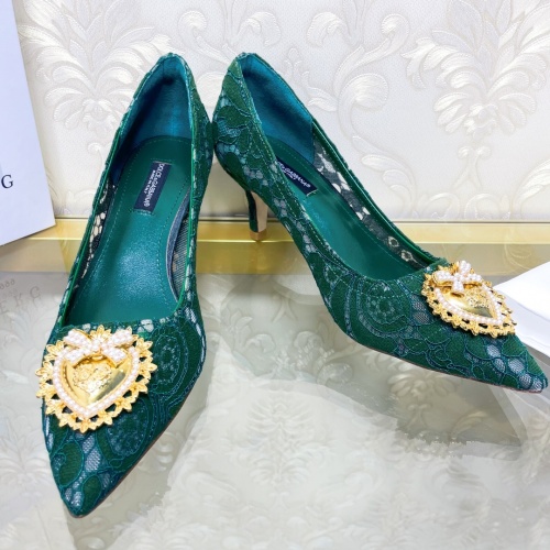 Replica Dolce & Gabbana D&G High-Heeled Shoes For Women #887619 $80.00 USD for Wholesale