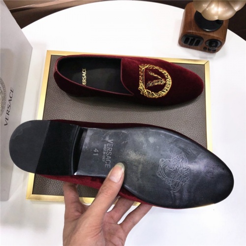 Replica Versace Leather Shoes For Men #887920 $85.00 USD for Wholesale