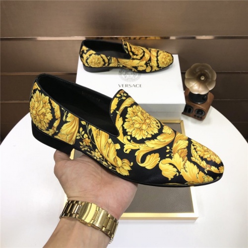 Replica Versace Leather Shoes For Men #887921 $85.00 USD for Wholesale