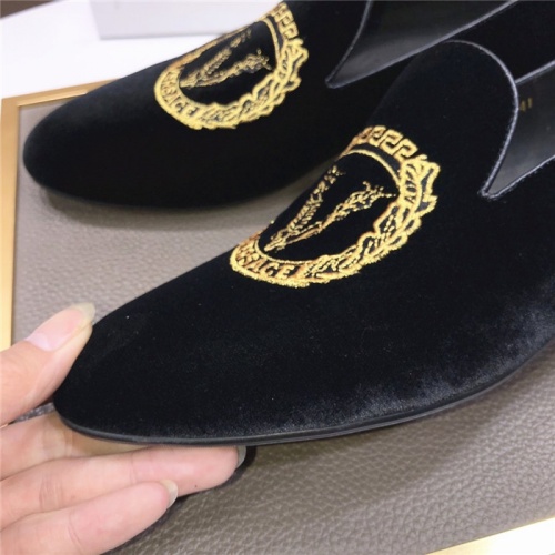 Replica Versace Leather Shoes For Men #887922 $85.00 USD for Wholesale